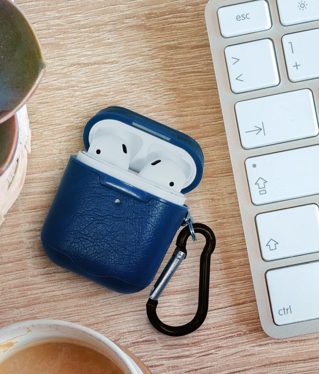 Leather Case Blue - AirPods Case