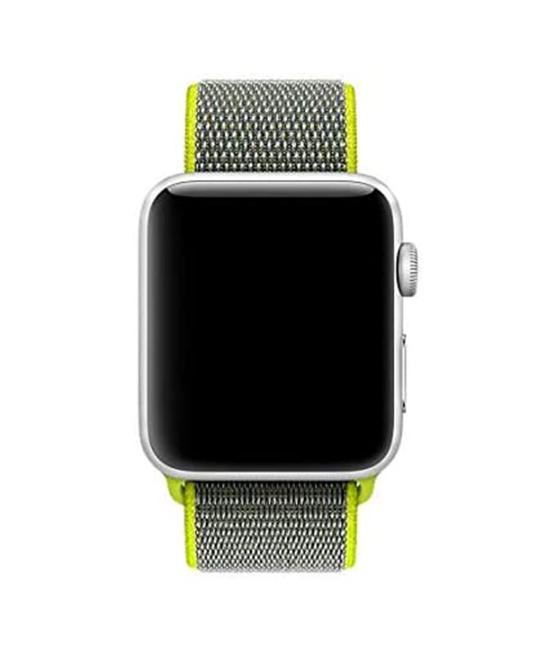 Black woven nylon apple watch online band