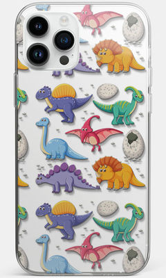 Buy Kawaii Dinosaurs - Clear Case for iPhone 12 Pro Max Phone Cases & Covers Online