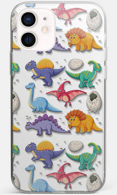 Buy Kawaii Dinosaurs - Clear Case for iPhone 12 Mini Phone Cases & Covers Online