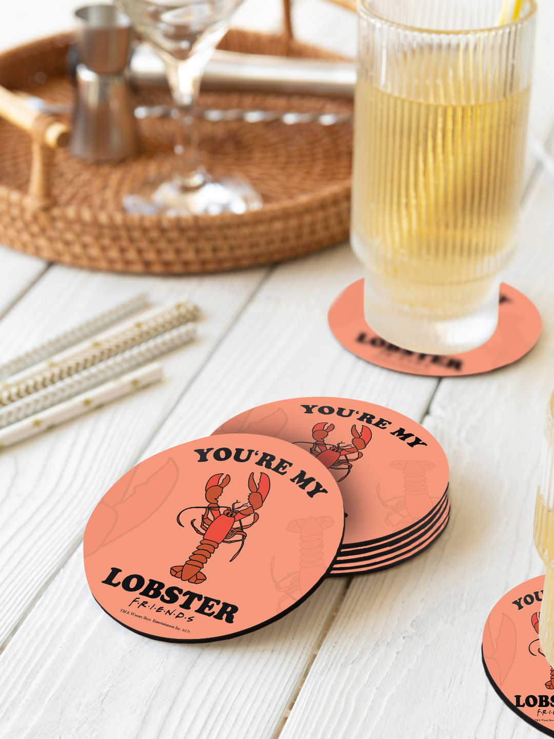 Valentine Lobster - Circular Coaster