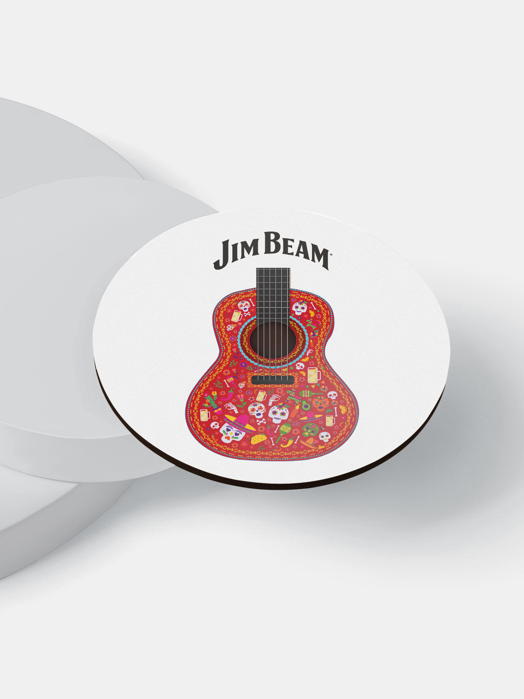 Get Designer Jim Beam Guitar Circular Coasters Online in India| Circular  Coaster