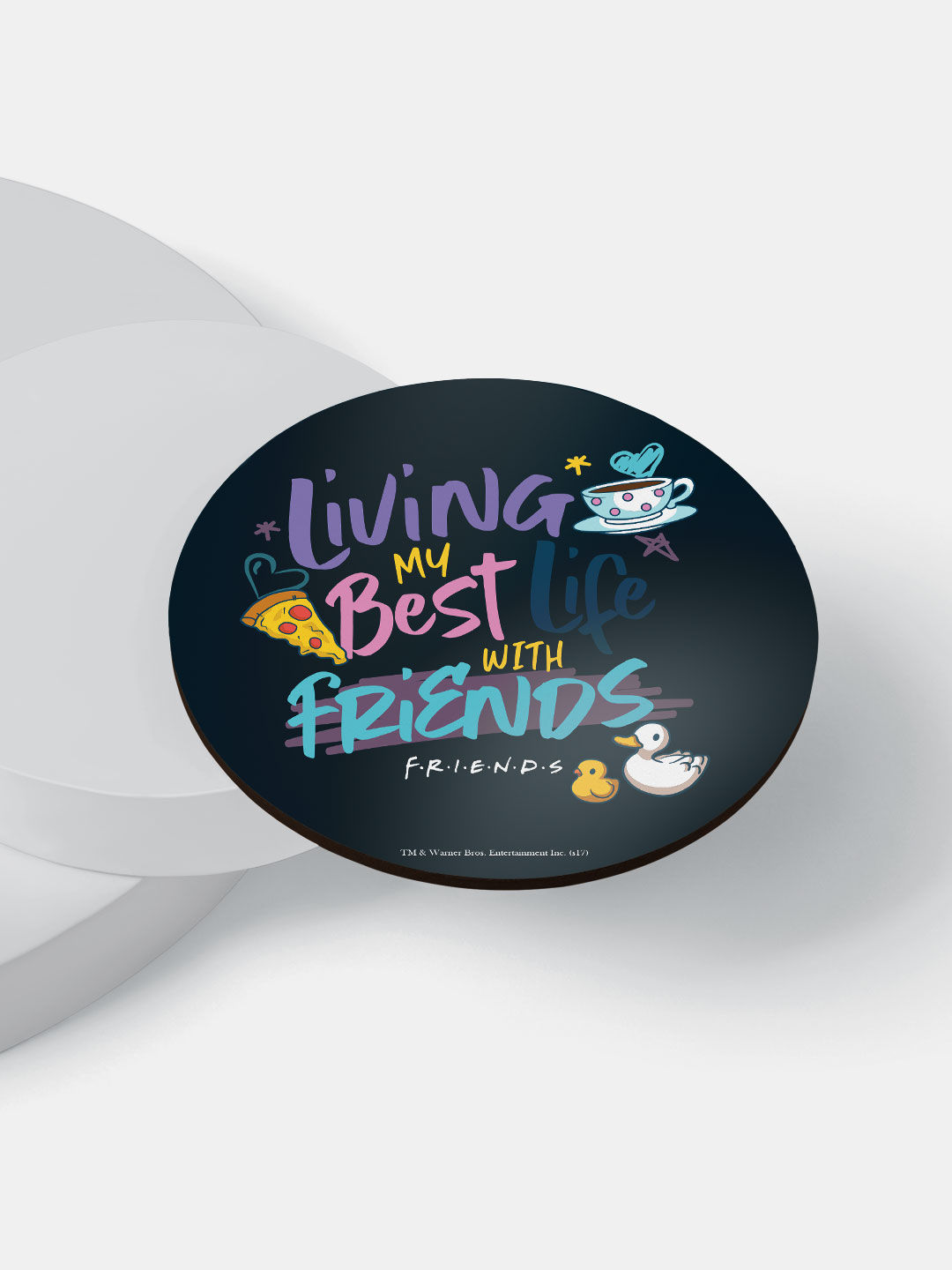 Valentine Best Life with Friends - Circular Coaster