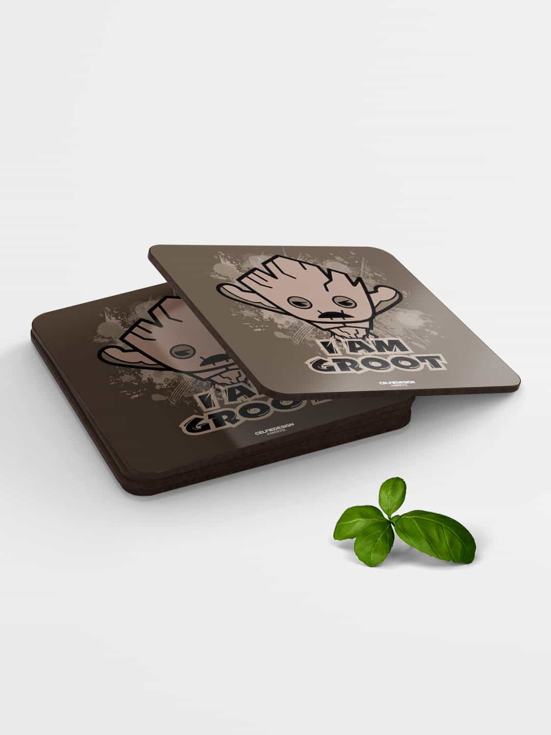 Get Designer Groot Kawaii Square Coasters Online in India Macmerise