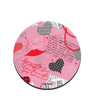 Circular Coasters Pink Love - 10 X 10 (cm) Coasters
