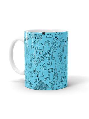 Buy Blue Travel Doodle - Coffee Mugs White Coffee Mugs Online