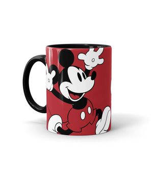 Ceramic Coffee Mugs-Coloured Mickey brings Trouble - Coffee Mugs Black