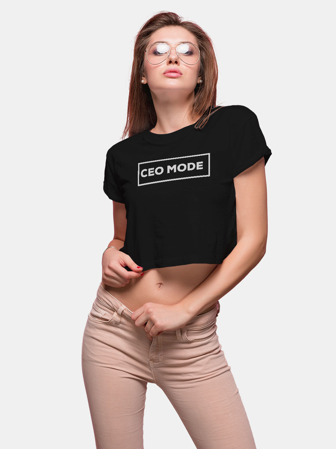 Buy CEO Mode - Designer Crop Tops T-Shirts Online