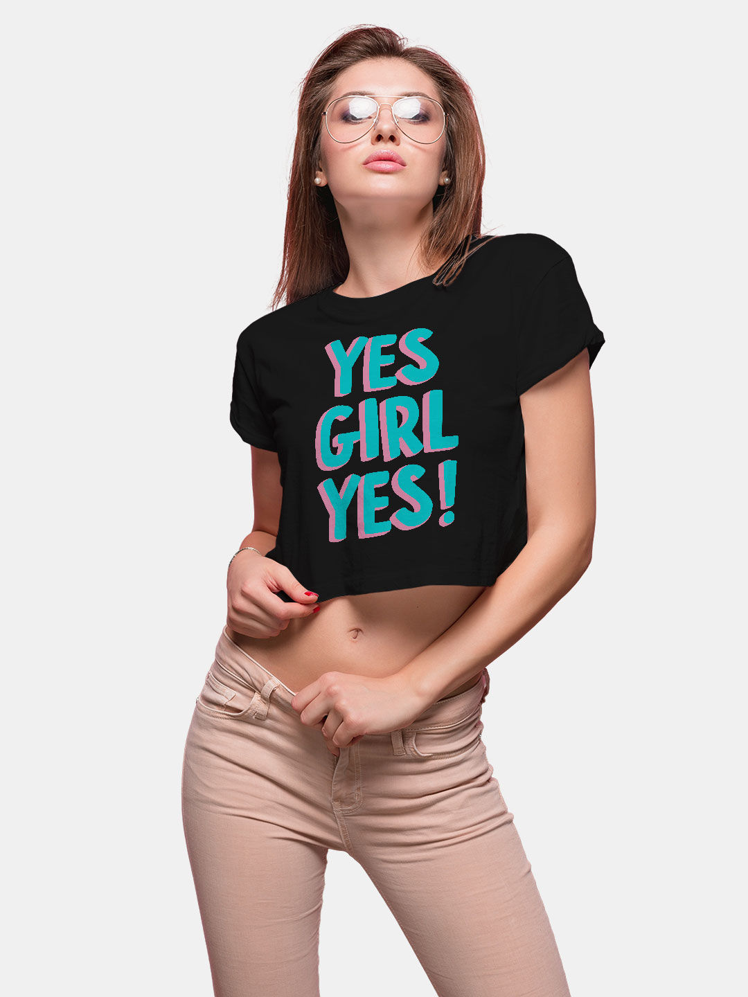 Buy Convincing Girl - Designer Crop Tops T-Shirts Online