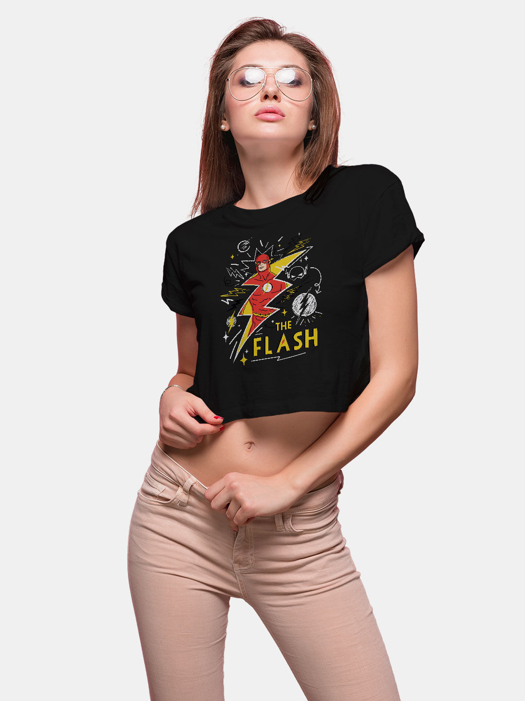 Buy Flash Doodle - Designer Crop Tops T-Shirts Online