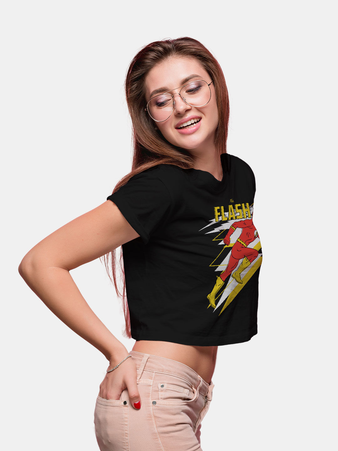 Buy Trending crop tops for women Online India  The Flash - Designer Crop  Tops color: Black, size : XL