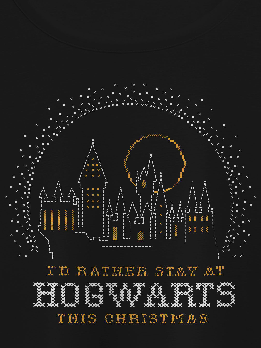 Christmas at Hogwarts Black - Designer Crop Tops