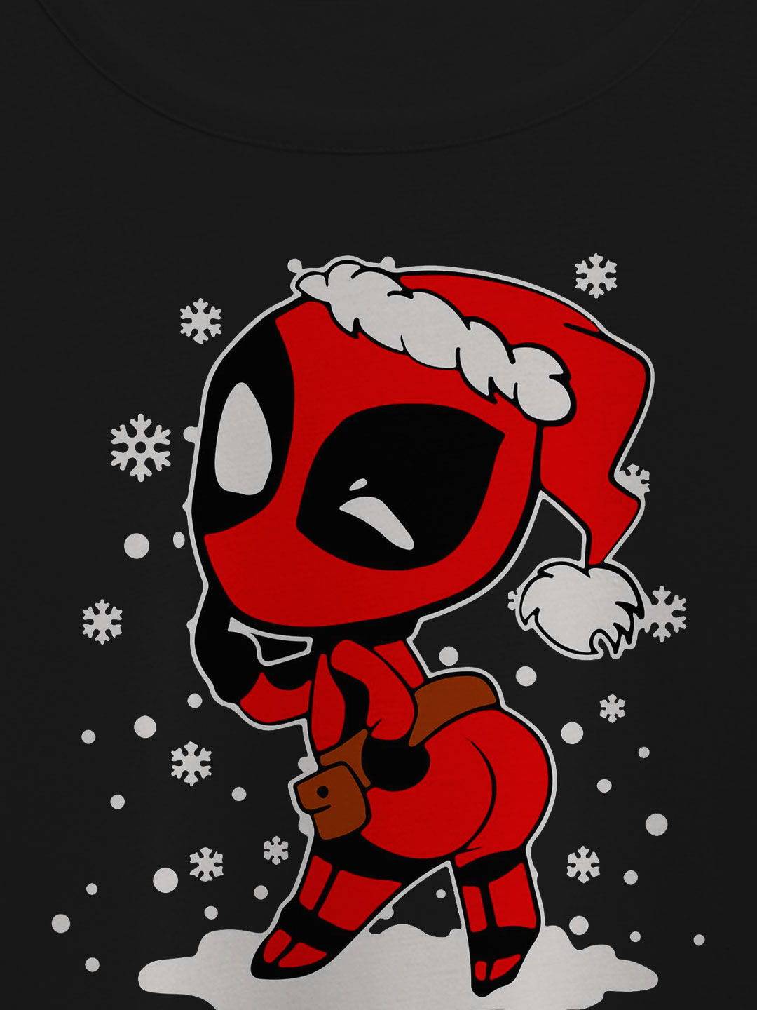 Christmas Deadpool Kawaii Black - Designer Crop Tops