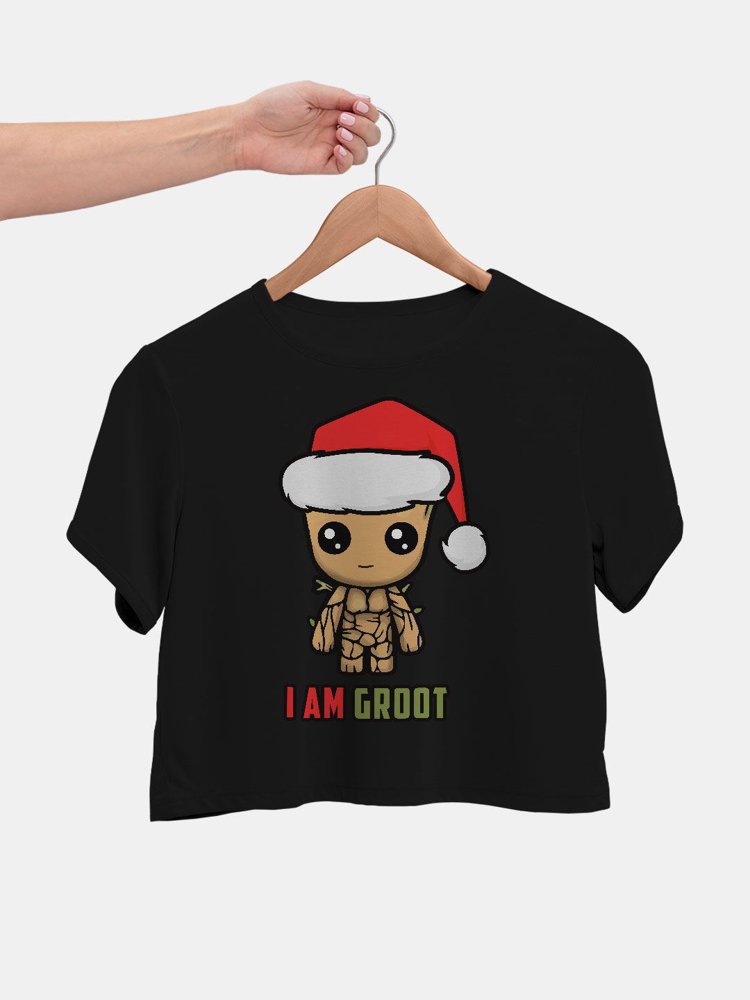 Christmas Groot Black - Designer Crop Tops