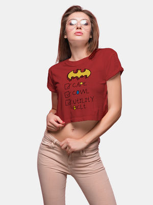 Buy Batman Checklist - Designer Crop Tops T-Shirts Online