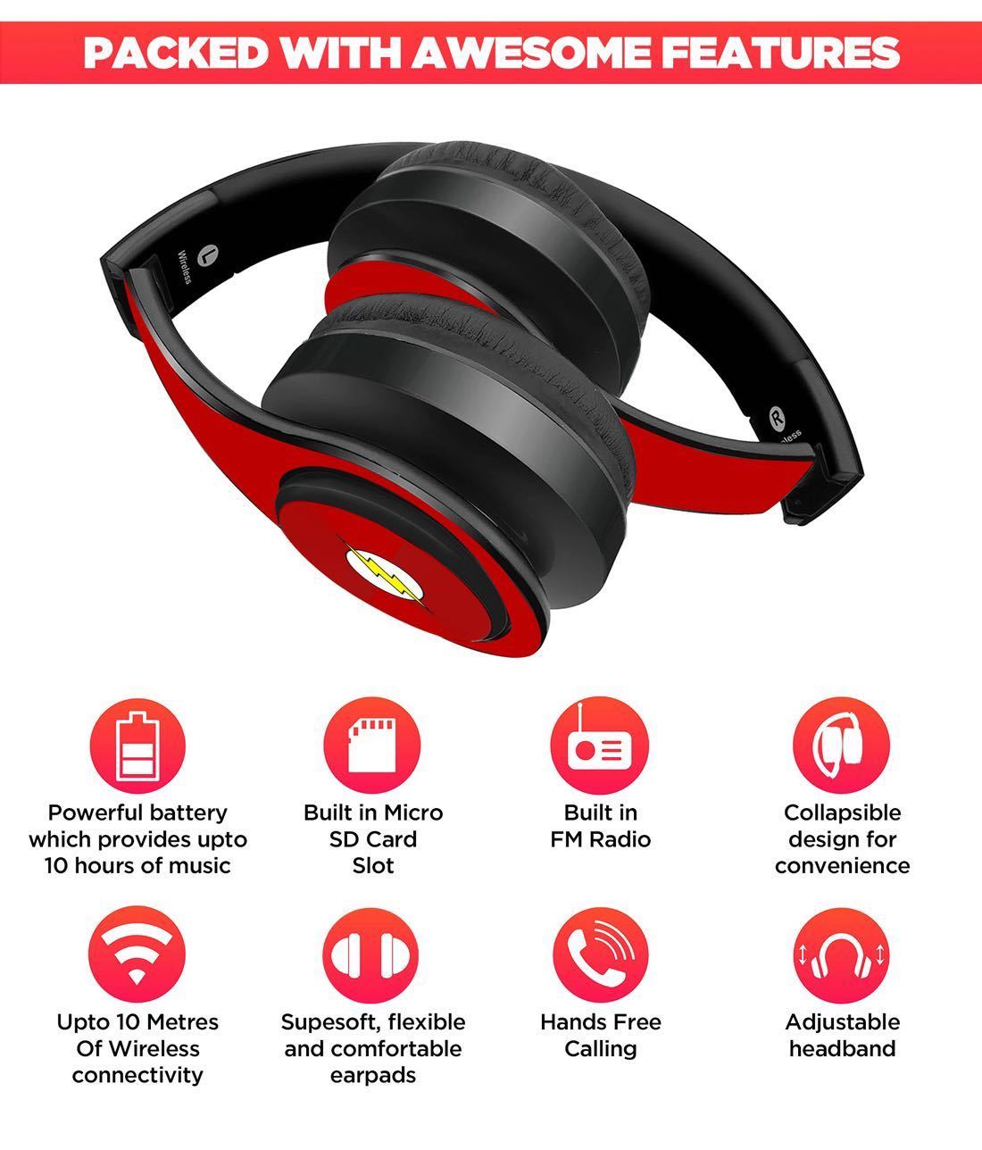 Logo Flash - Decibel LED Wireless On Ear Headphones 