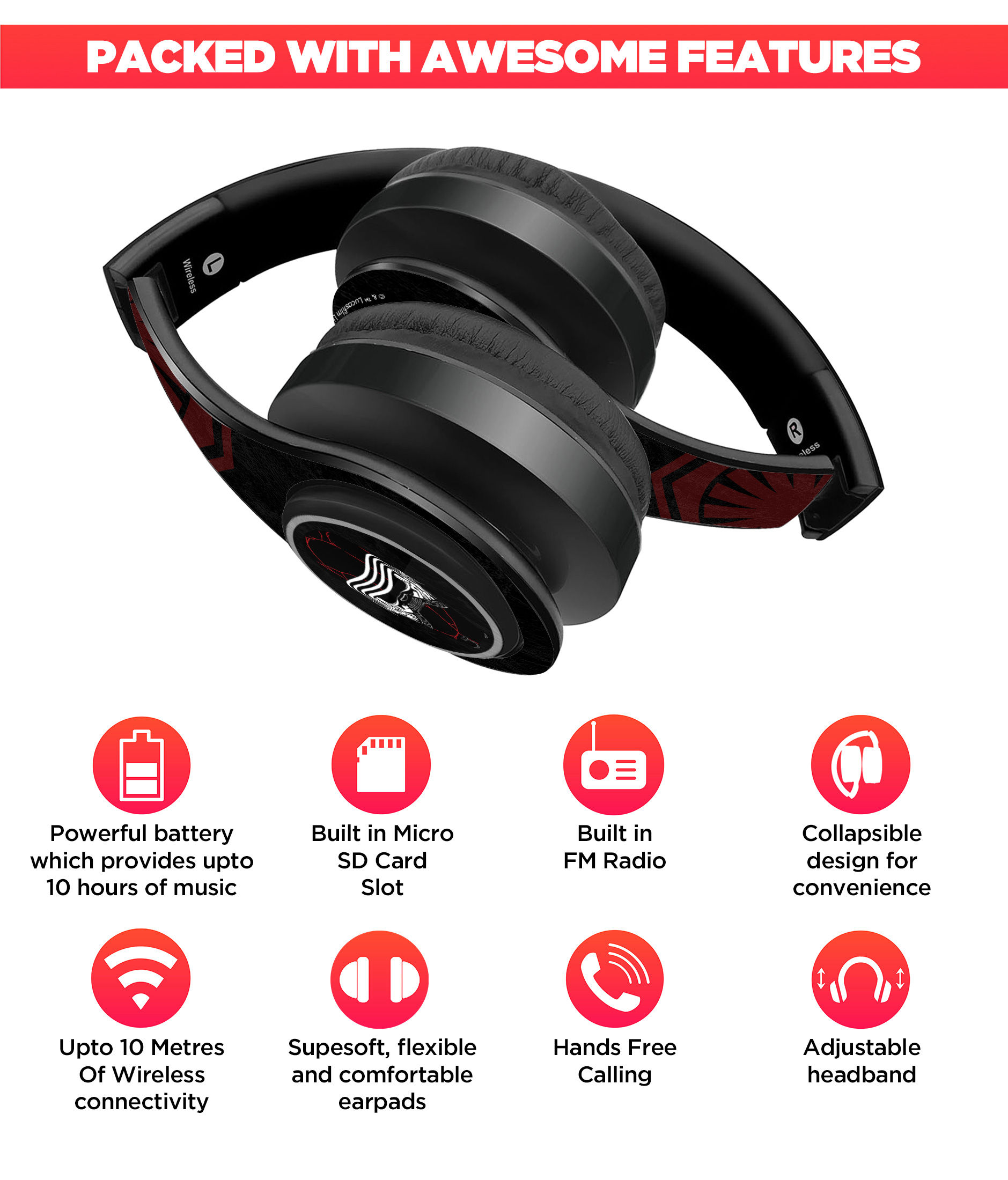 First Order - Decibel LED Wireless On Ear Headphones 