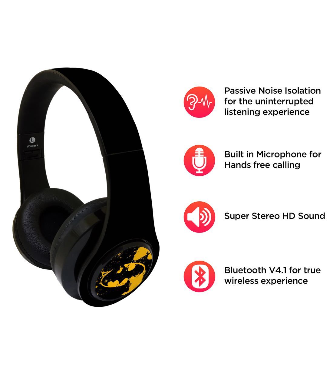 Buy Batman Classic HD Sound Wired and Wireless Headphones Online at Best  Price| Macmerise Decibel