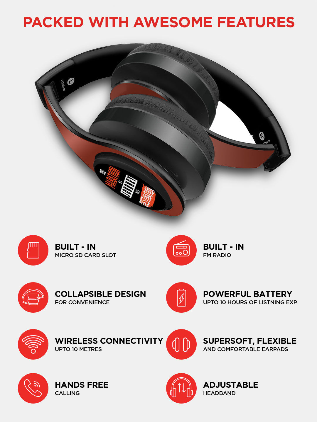 Buy Marathon Journey HD Sound Wired and Wireless Headphones Online