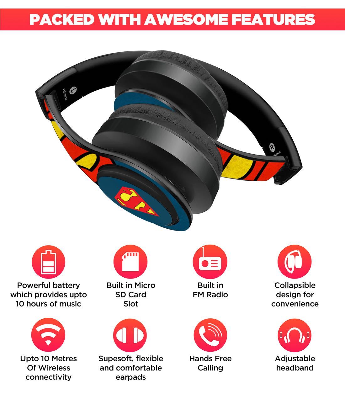 Overload Superman - Decibel Wireless On Ear Headphones