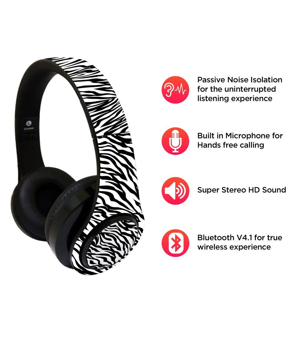 Buy Zebra Stripes HD Sound Wired and Wireless Headphones Online at