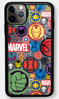 Buy Marvel Iconic Mashup - Glass Phone Case for iPhone 11 Pro Max Phone Cases & Covers Online