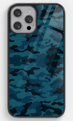 Buy Camo Army Blue - Glass Phone Case for iPhone 12 Pro Max Phone Cases & Covers Online