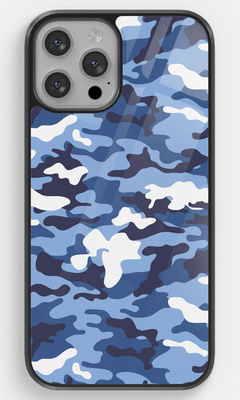Buy Camo Navy - Glass Phone Case for iPhone 12 Pro Max Phone Cases & Covers Online