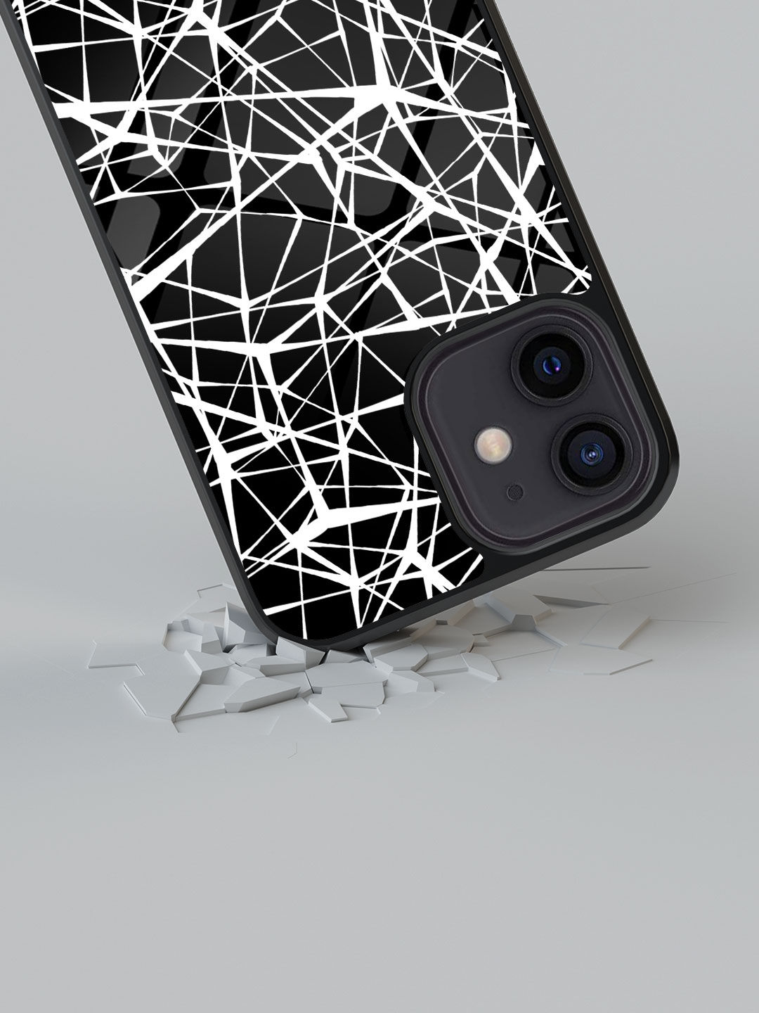 Grunge Web - Glass Case For iPhone 12 Mini