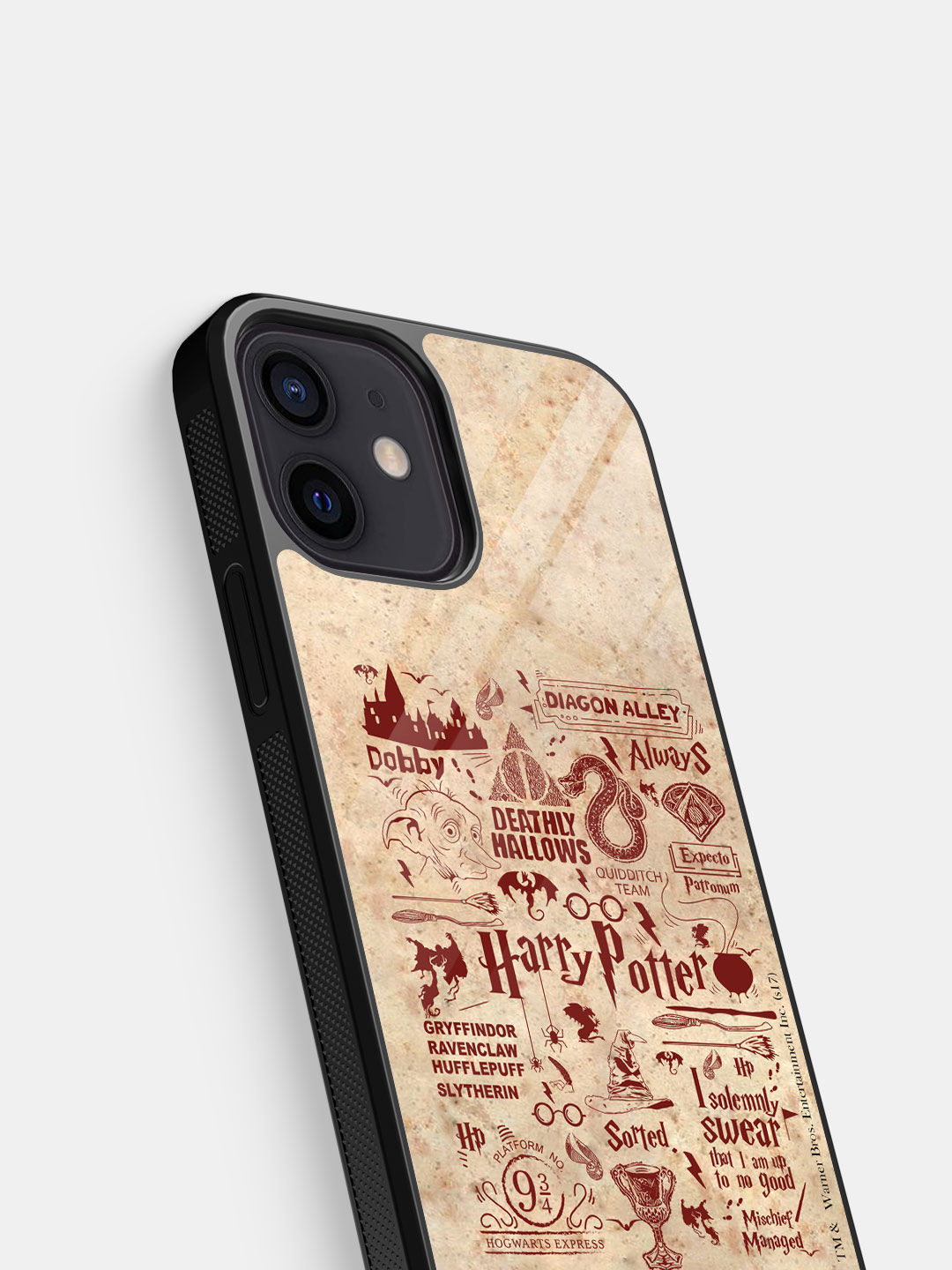 Harry Potter Infographic Red - Glass Case For iPhone 12 Mini