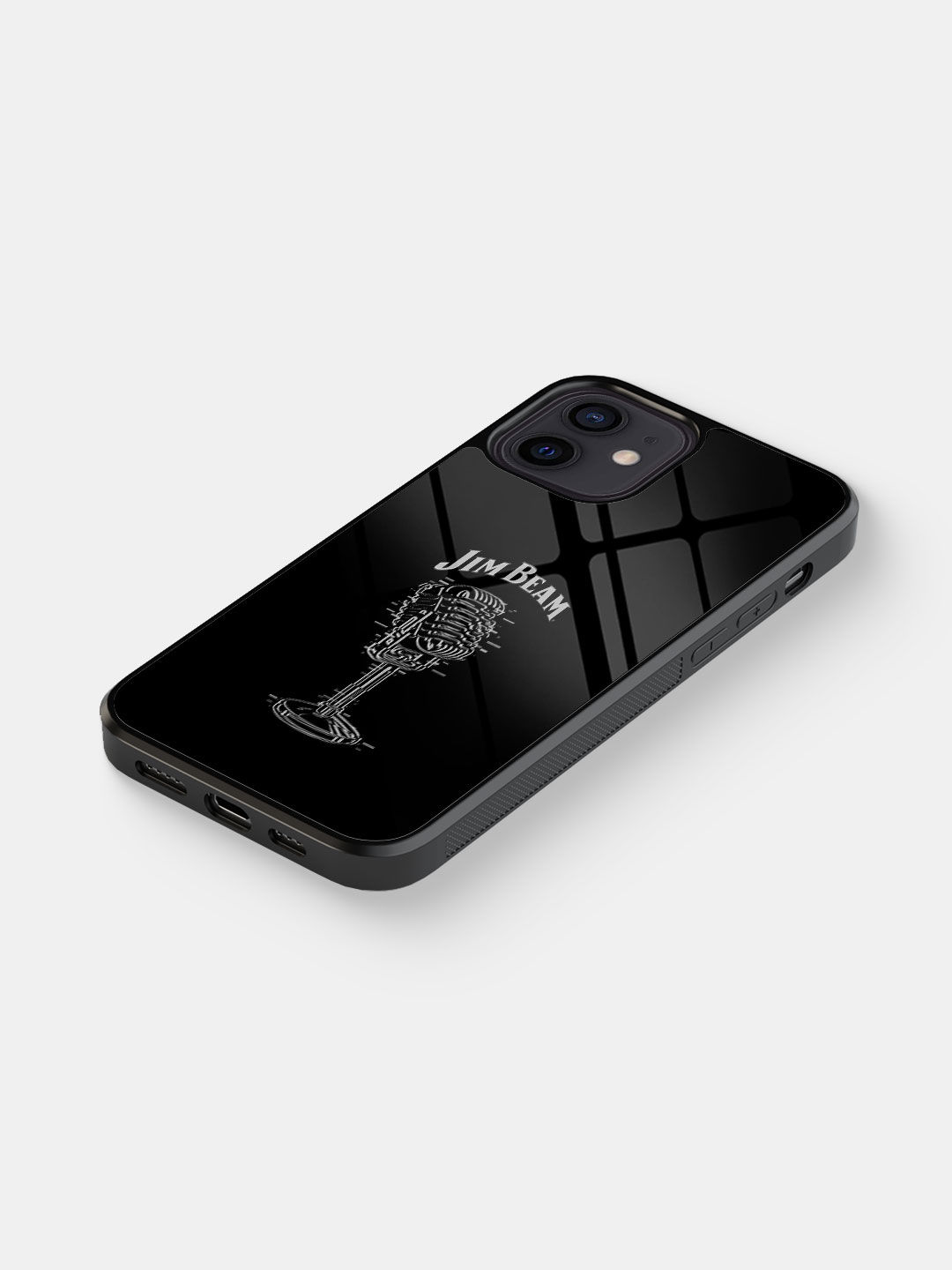 Jim Beam Retro Mic - Glass Case For iPhone 12 Mini