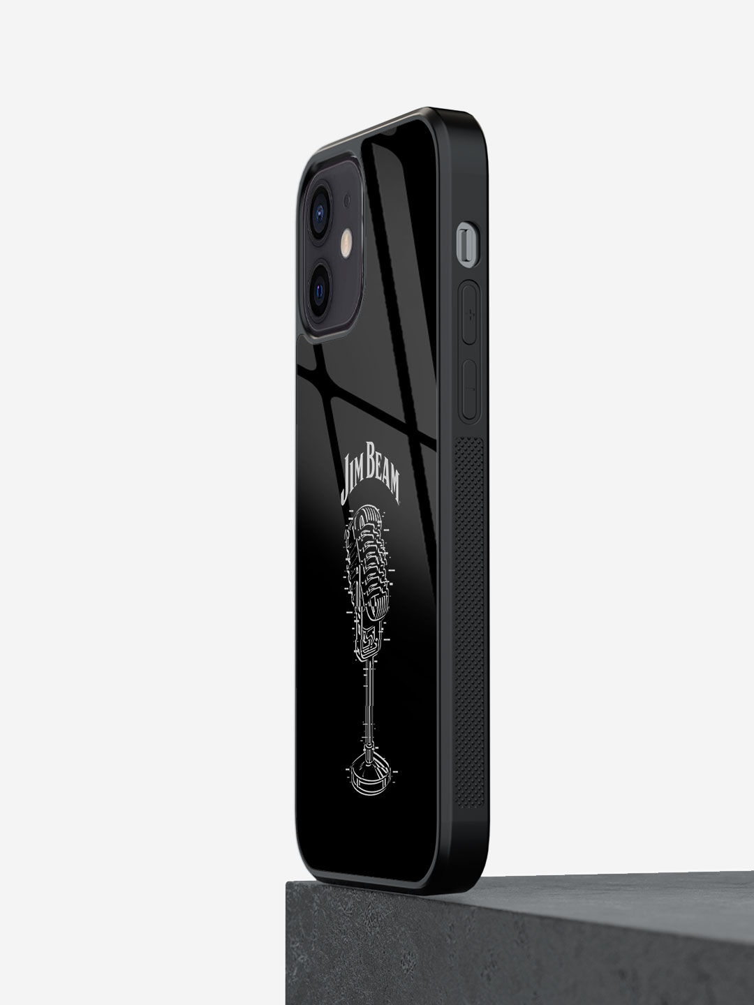 Jim Beam Retro Mic - Glass Case For iPhone 12 Mini