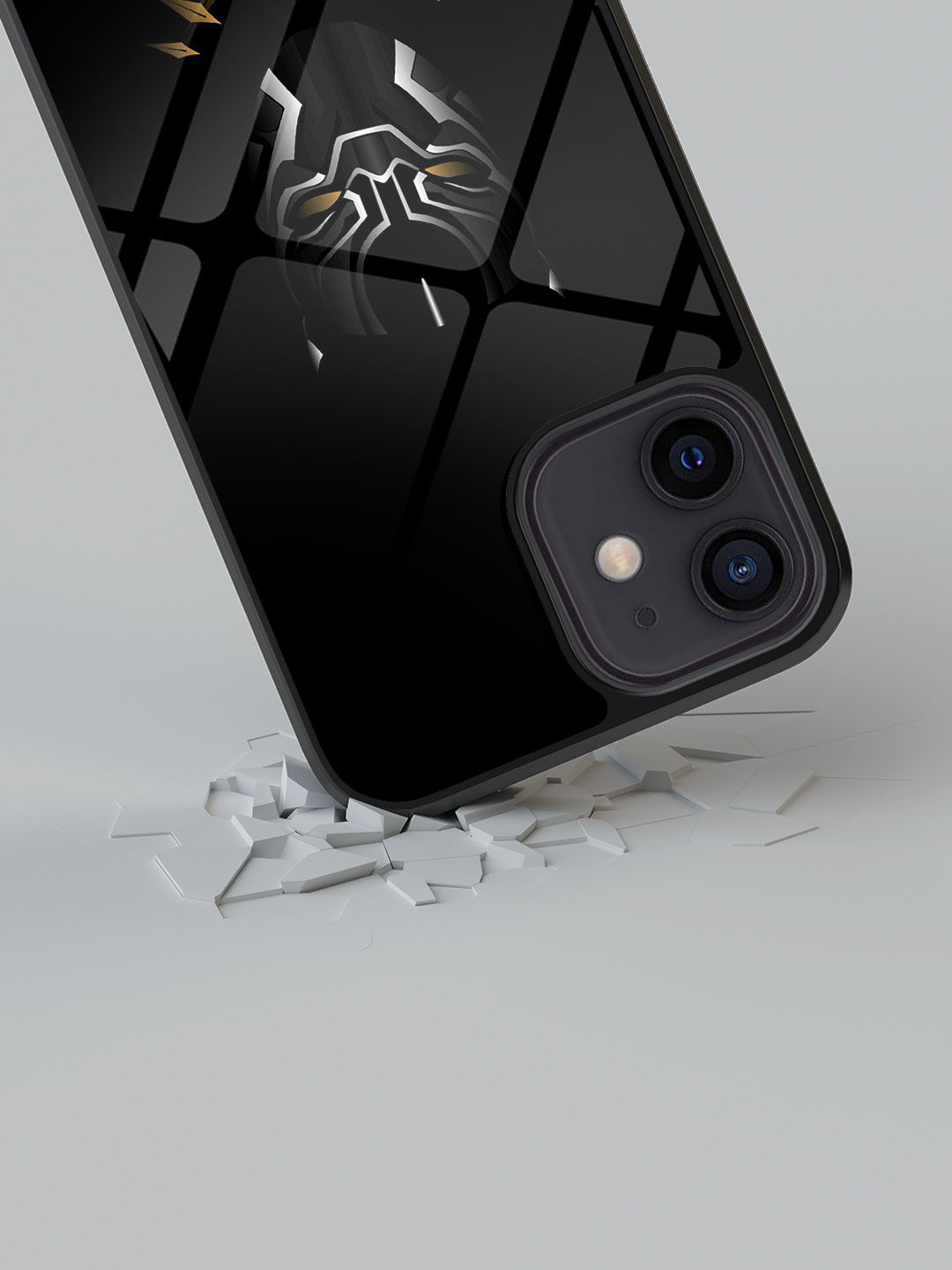 Minimalistic Black Panther - Glass Case For iPhone 12 Mini