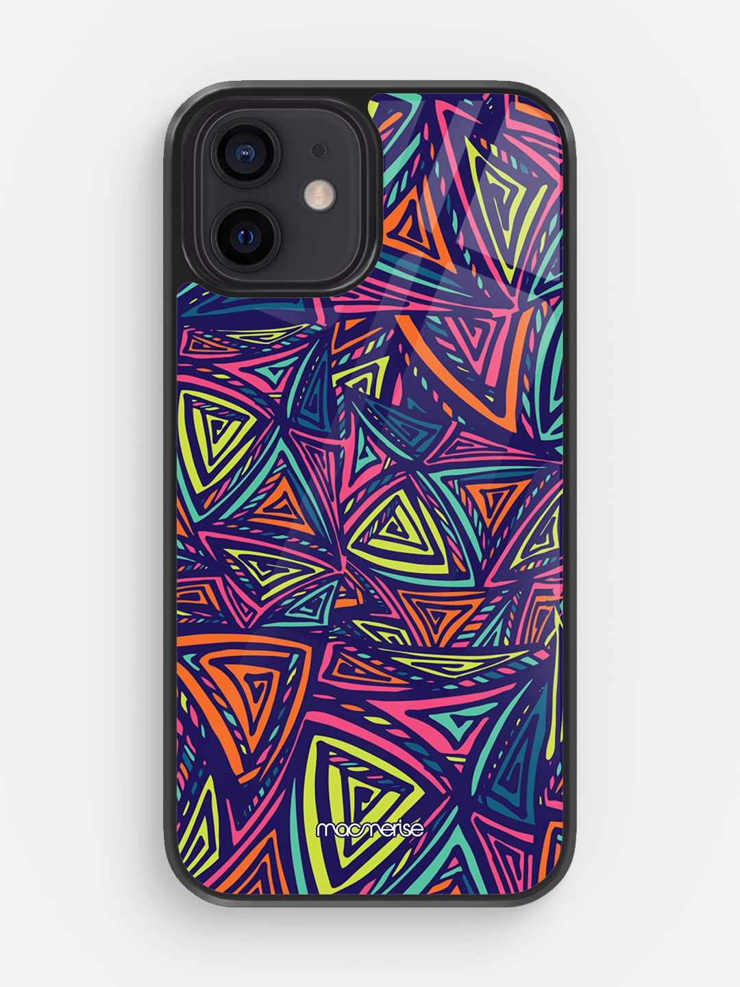 Neon Angles - Glass Case For iPhone 12 Mini