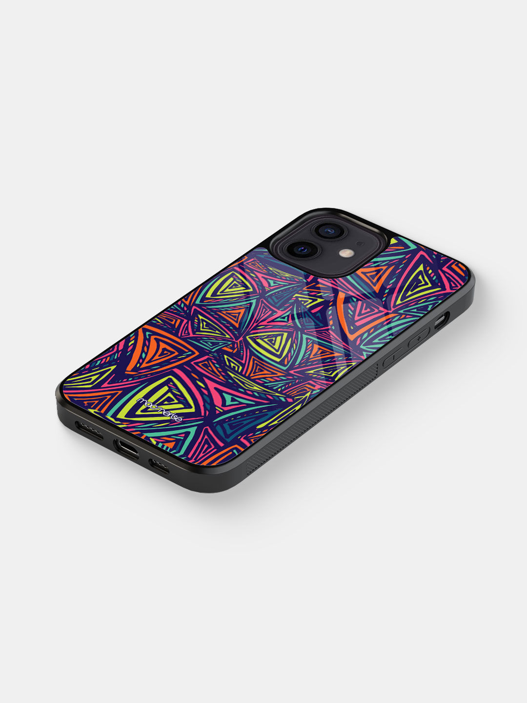 Neon Angles - Glass Case For iPhone 12 Mini