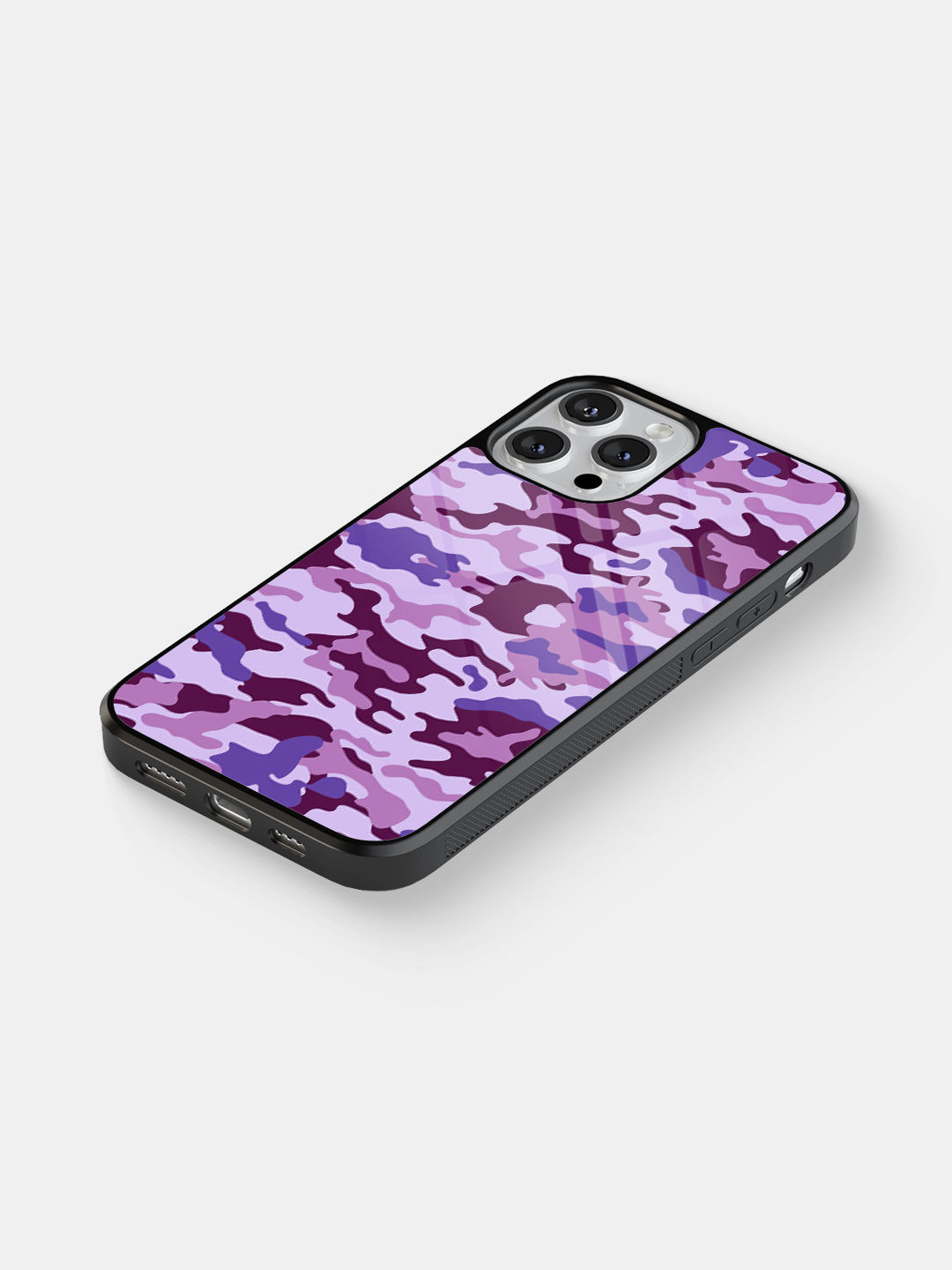 Camo Cyber Grape - Glass Case For iPhone 13 Pro Max