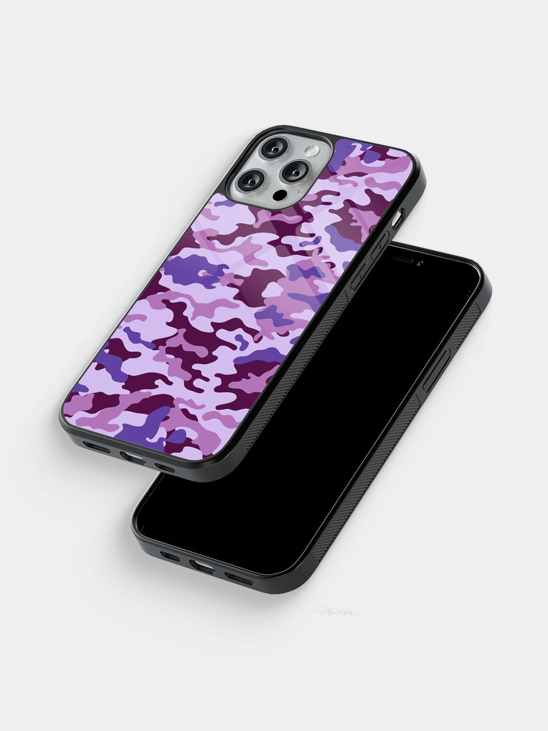 Camo Cyber Grape - Glass Case For iPhone 13 Pro Max