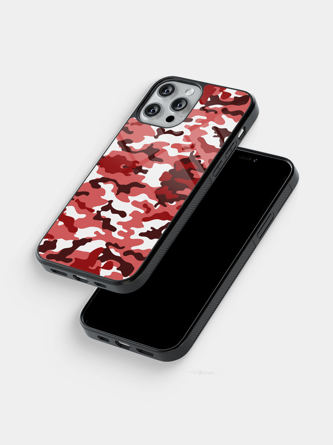 Camo Indian Red - Glass Case For iPhone 13 Pro Max