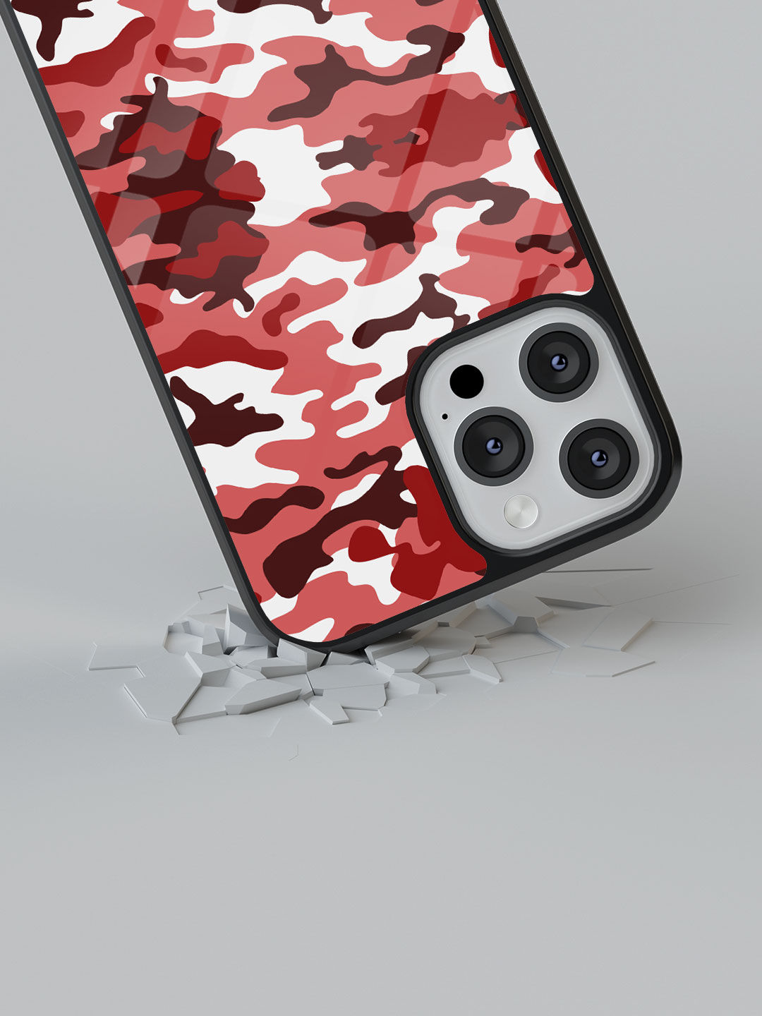 Camo Indian Red - Glass Case For iPhone 13 Pro Max