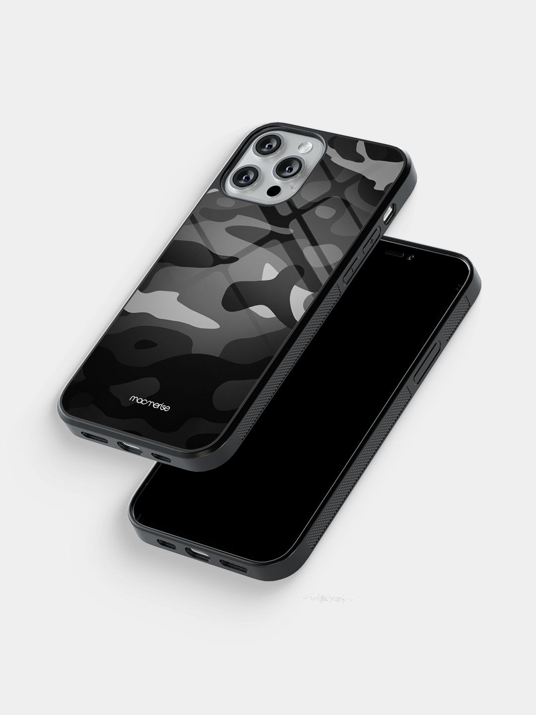 Camo Gunmetal Grey - Glass Case For iPhone 13 Pro Max