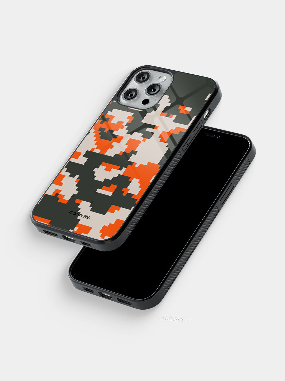 Camo Pixel Flame - Glass Case For iPhone 13 Pro Max