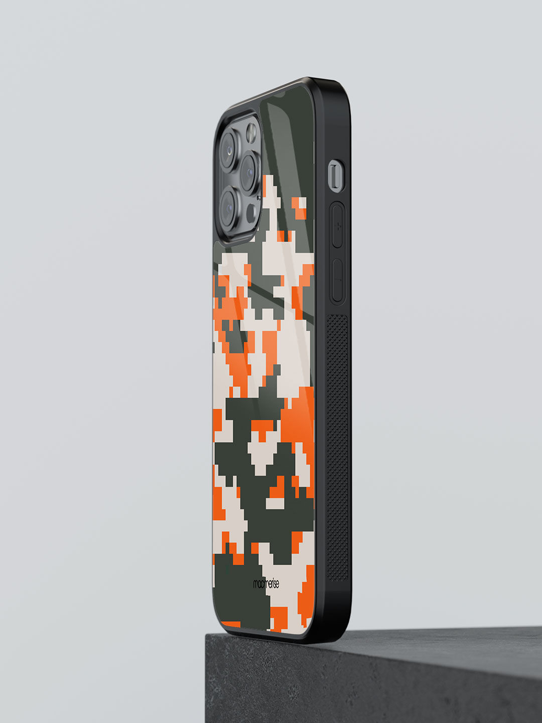 Camo Pixel Flame - Glass Case For iPhone 13 Pro Max