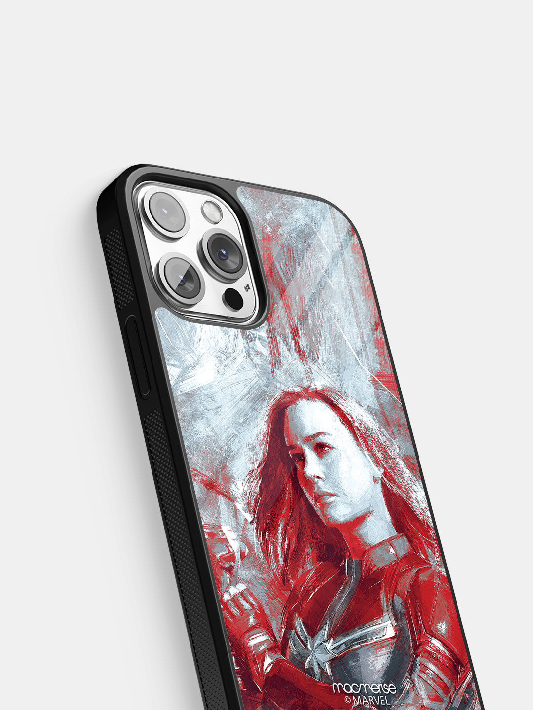 Charcoal Art Capt Marvel - Glass Case For iPhone 13 Pro Max