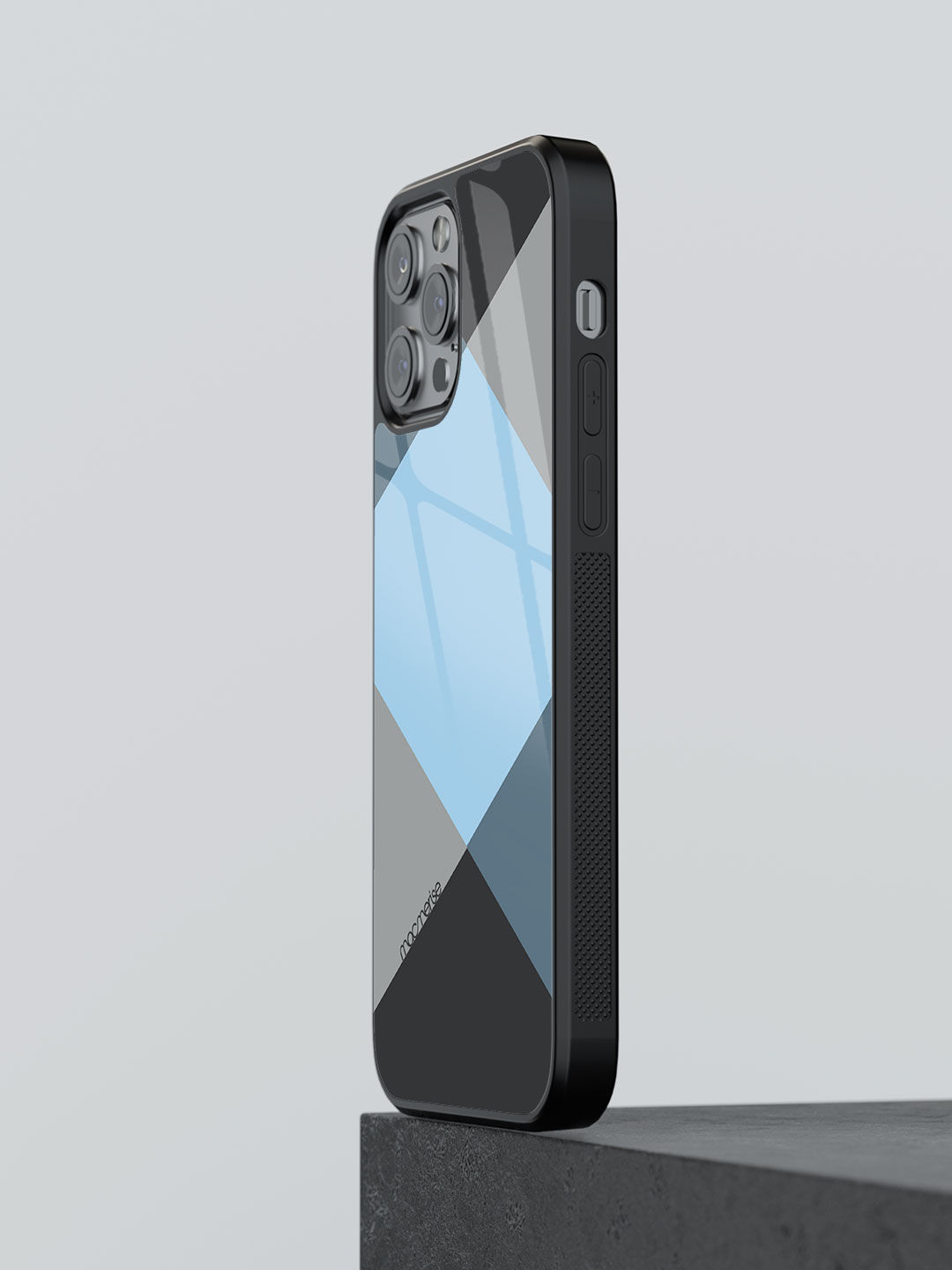 Criss Cross Blugrey - Glass Case For iPhone 13 Pro Max
