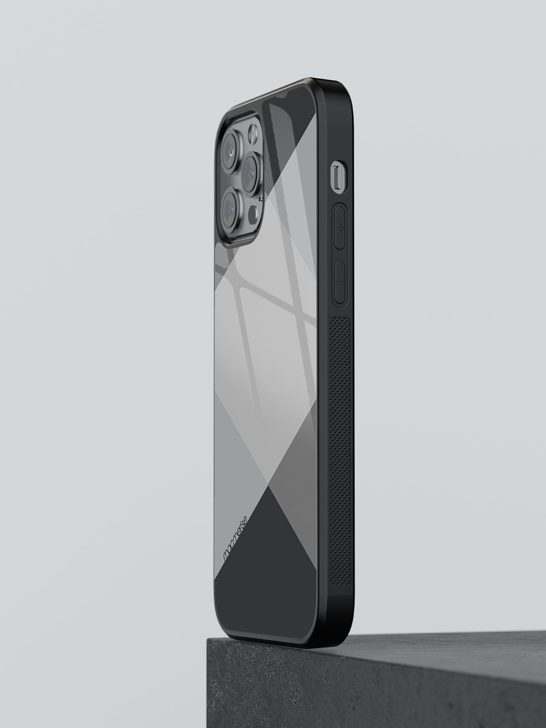 Criss Cross Grey - Glass Case For iPhone 13 Pro Max