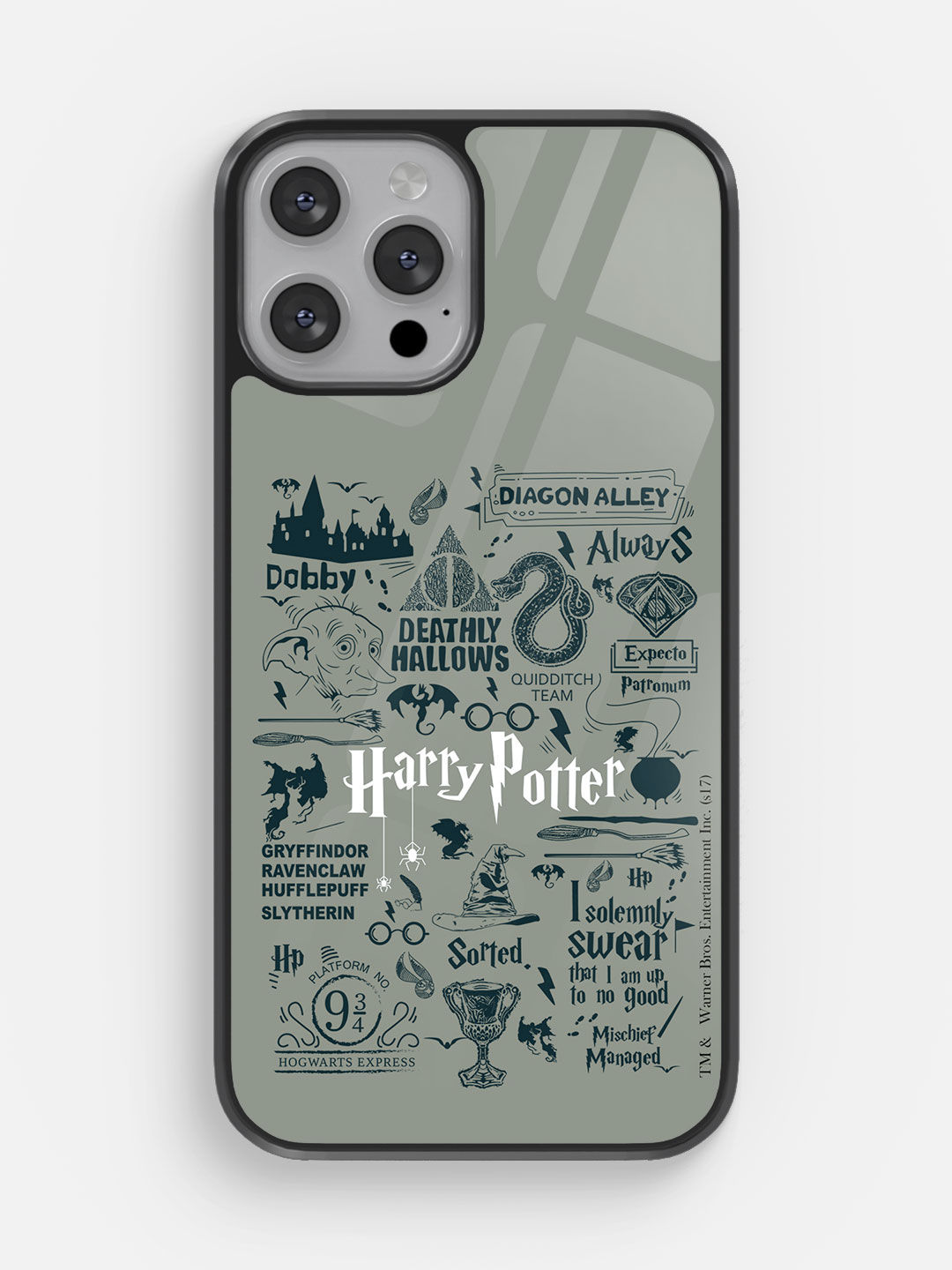 Harry Potter Infographic Grey - Glass Case For iPhone 13 Pro Max