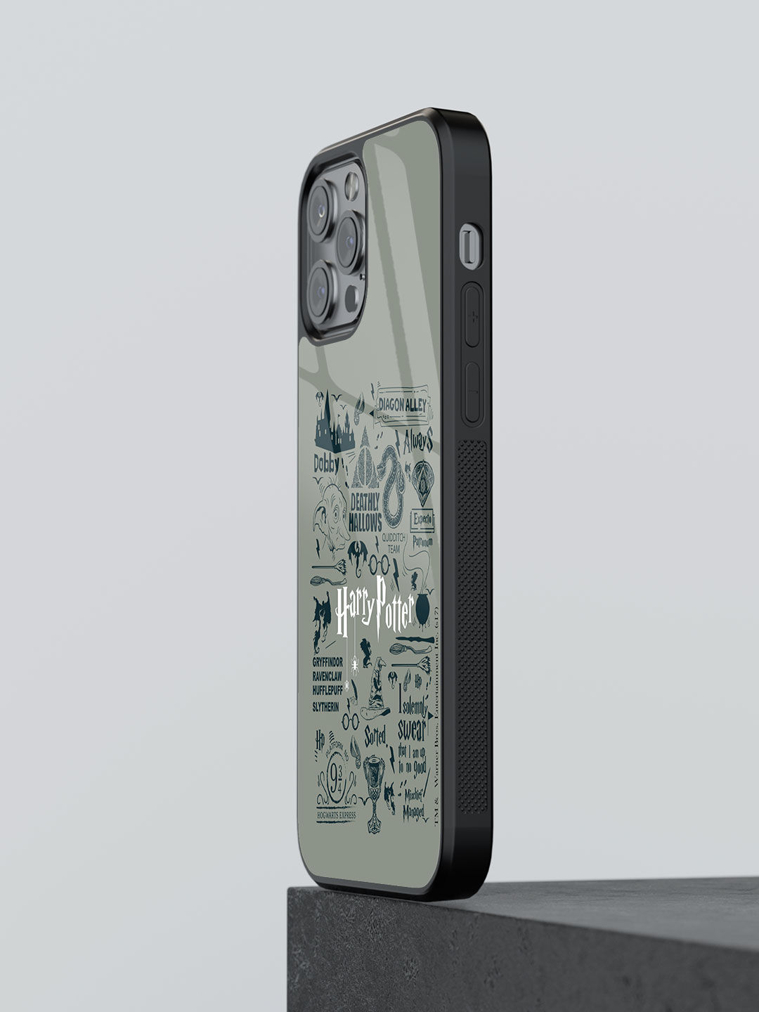 Harry Potter Infographic Grey - Glass Case For iPhone 13 Pro Max