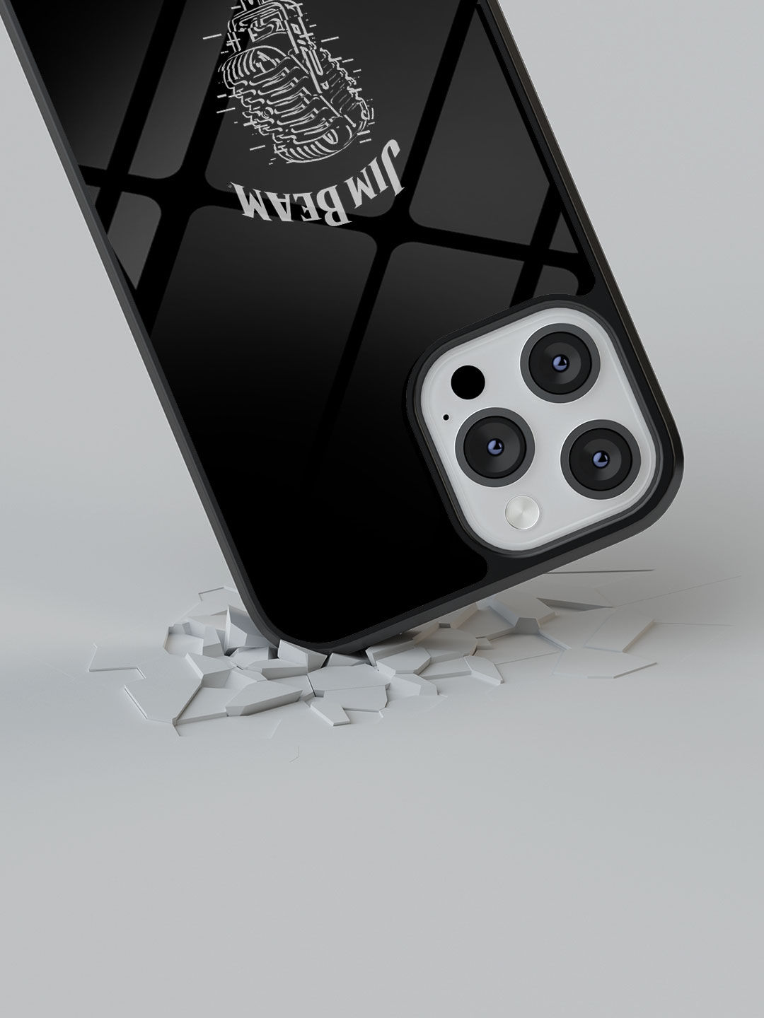 Jim Beam Retro Mic - Glass Case For iPhone 13 Pro Max