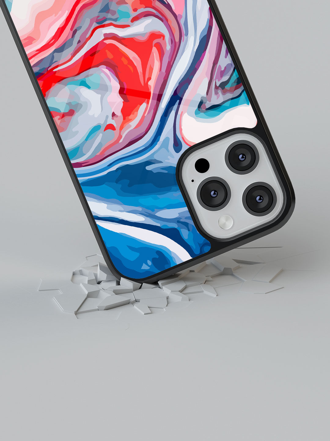 Liquid Funk Blue - Glass Case For iPhone 13 Pro Max