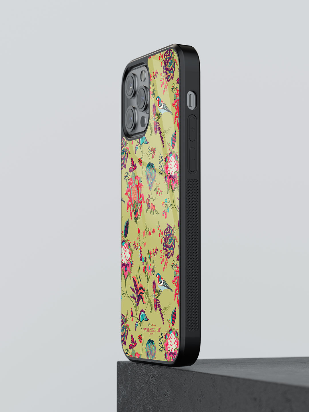 Payal Singhal Chidiya Olive - Glass Case For iPhone 13 Pro Max